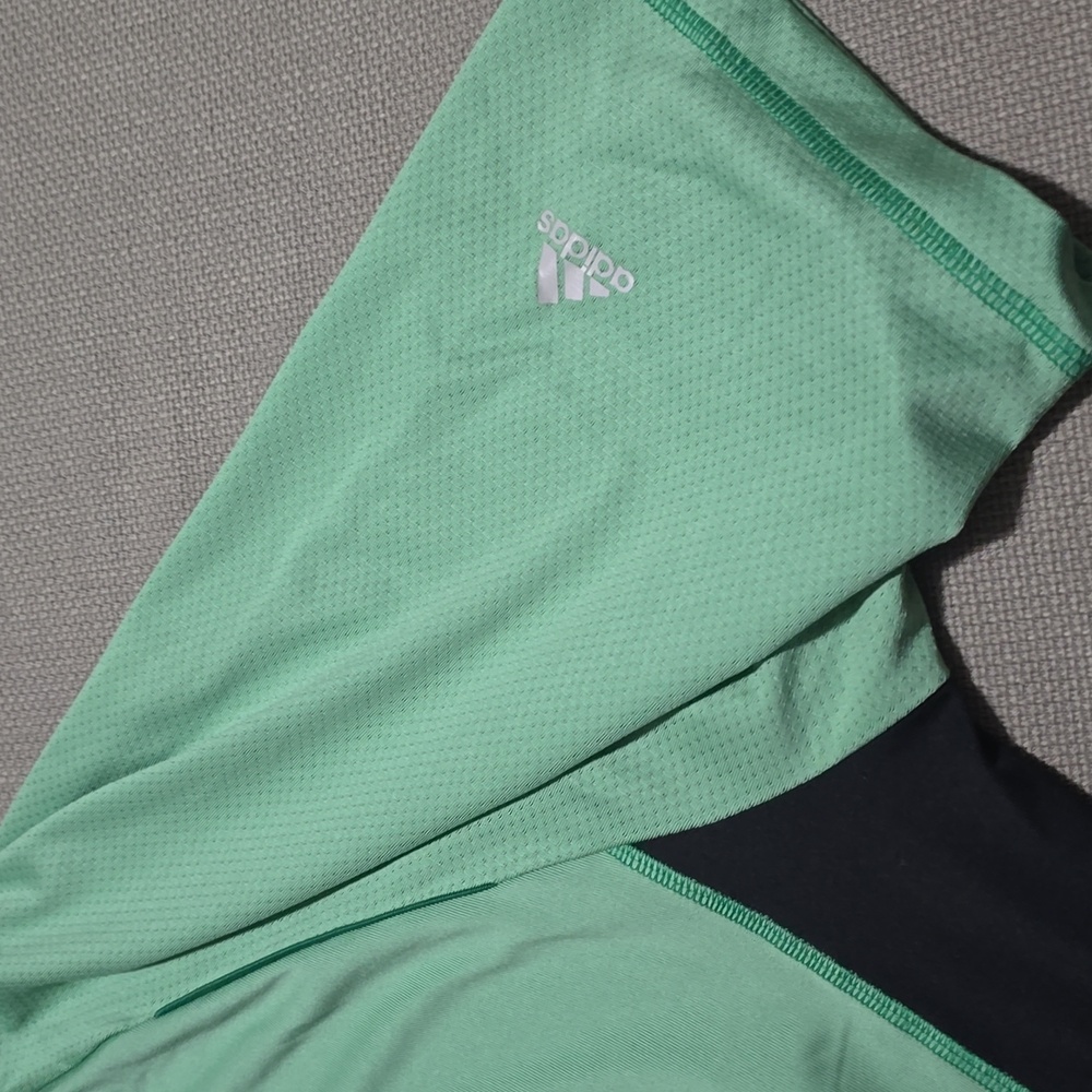 Adidas Polo T-Shirt 1/4 Zip Green Black Mens Size XXL Activewear Sport Jersey - Picture 10 of 16